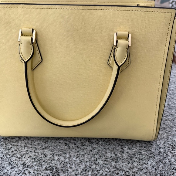 MICHAEL KORS Pale Yellow Saffiano Leather Satchel - Picture 6 of 7